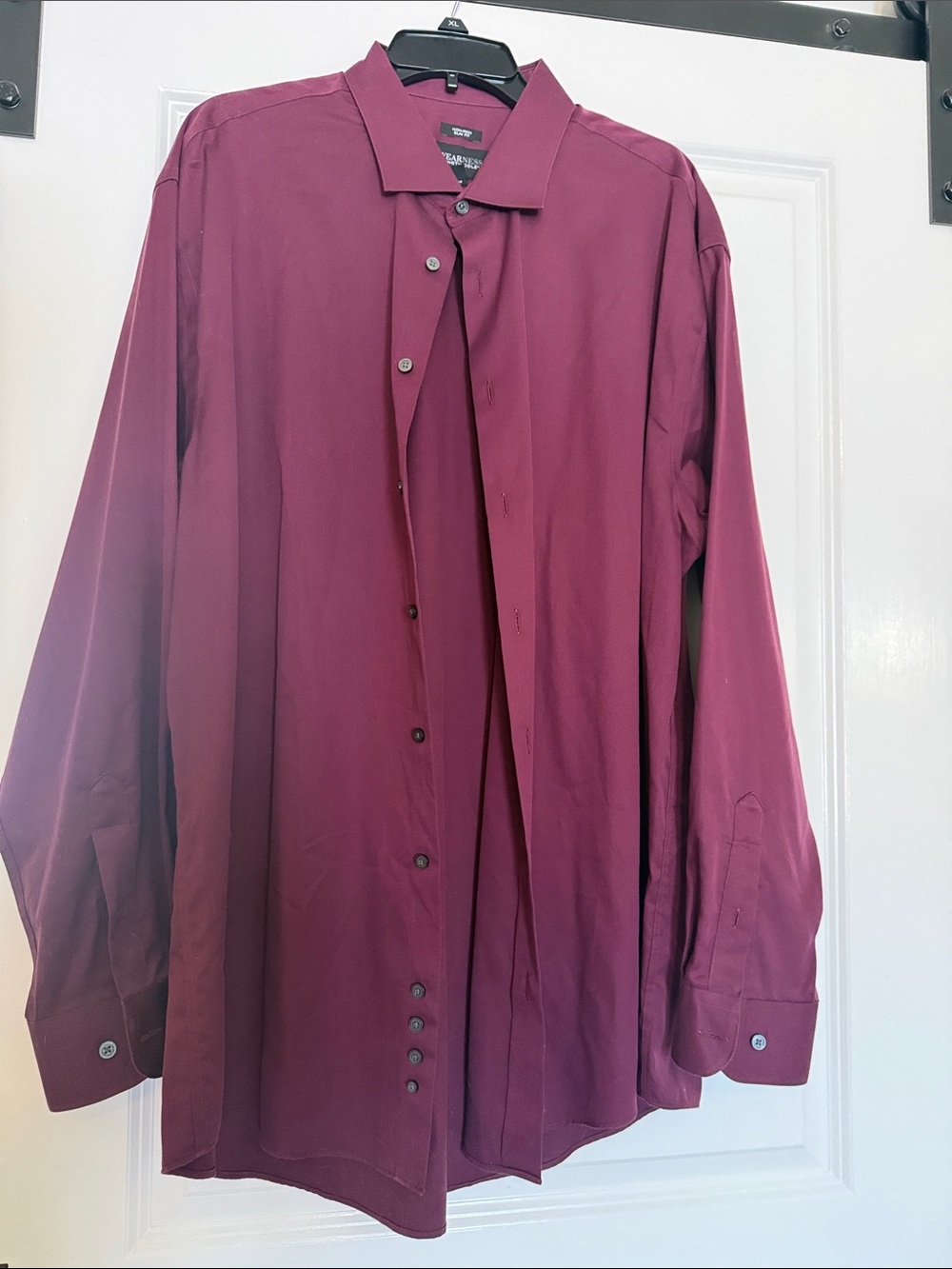 Kenneth Cole Men's Burgundy Long-Sleeve Dress Shirt